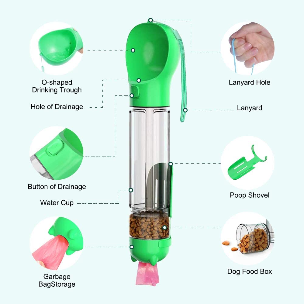 Portable Dog Water Bottle - Leak-Proof Pet Travel Bottle with Bowl