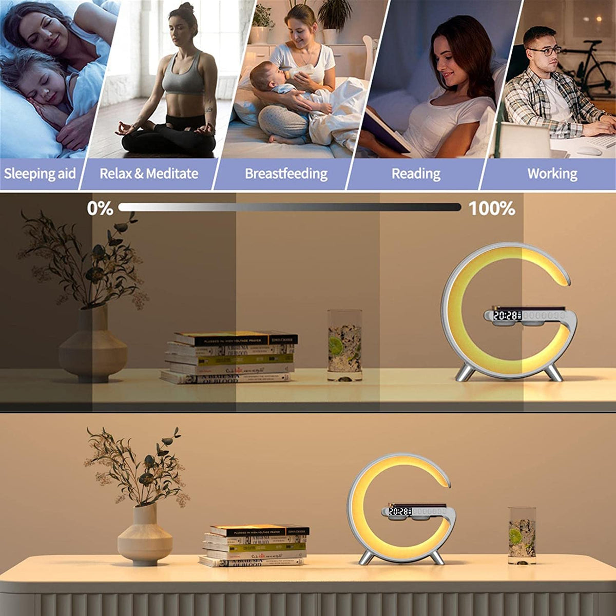 Wireless Charging Lamp - LED Desk Light with Phone Charger