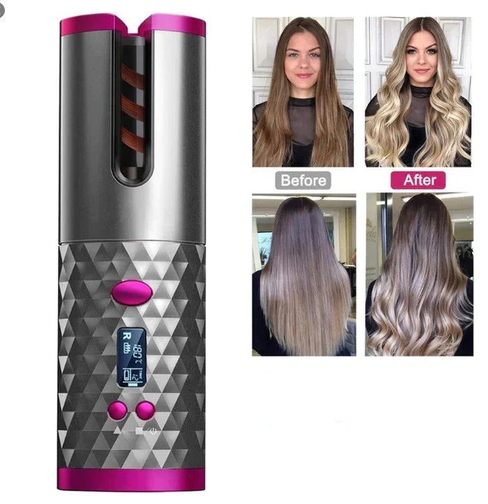 Portable Cordless Hair Curler - USB Rechargeable Curling Iron