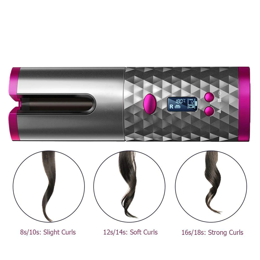 Portable Cordless Hair Curler - USB Rechargeable Curling Iron