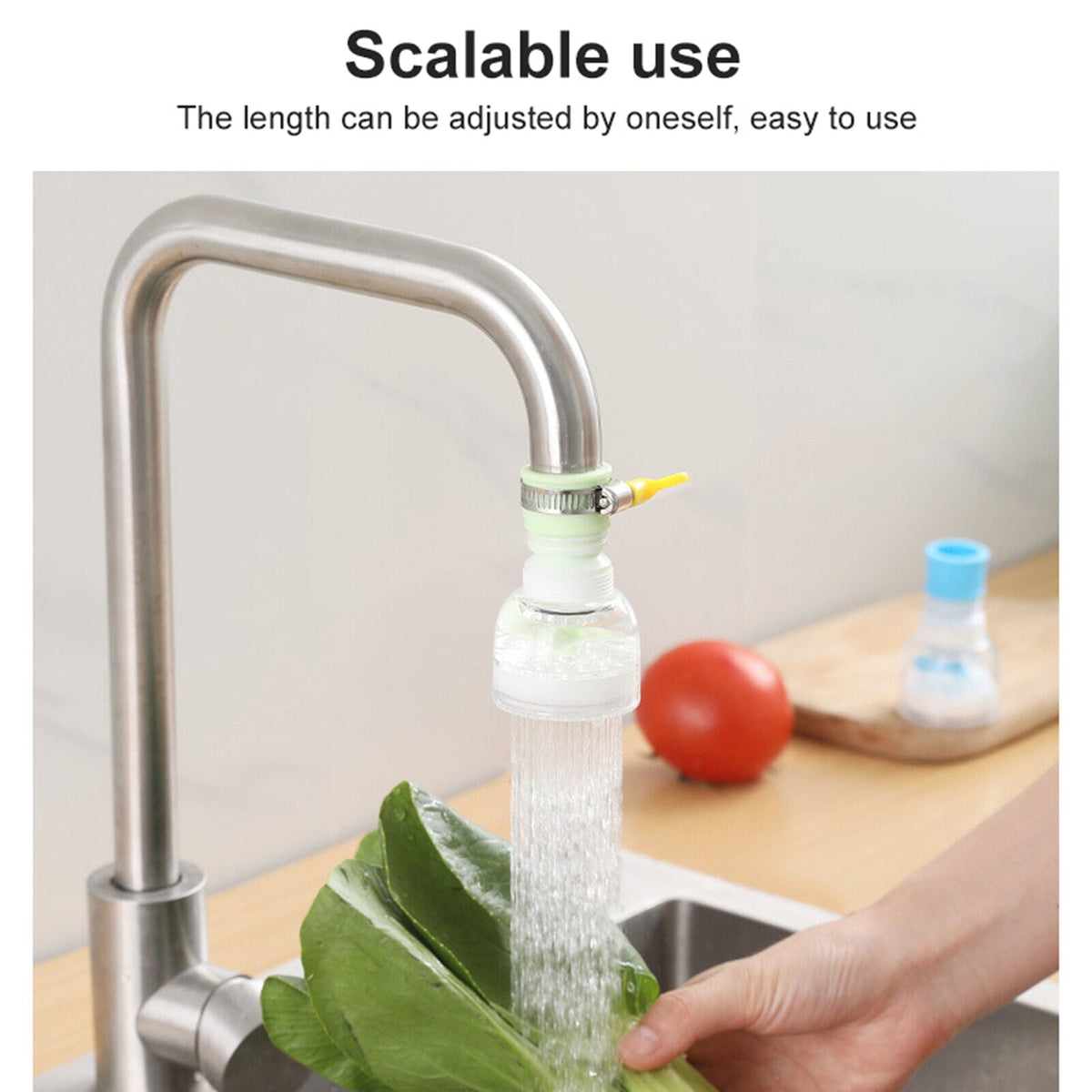 360° Rotating Kitchen Sink Faucet Extender - Flexible Splash Filter