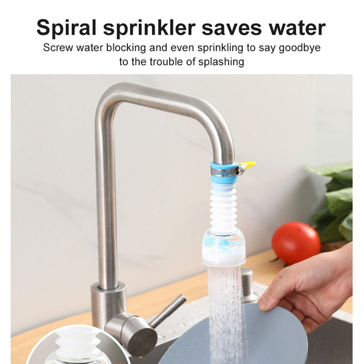 360° Rotating Kitchen Sink Faucet Extender - Flexible Splash Filter