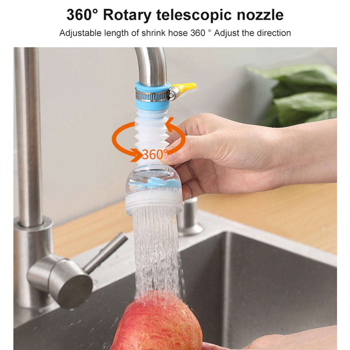 360° Rotating Kitchen Sink Faucet Extender - Flexible Splash Filter