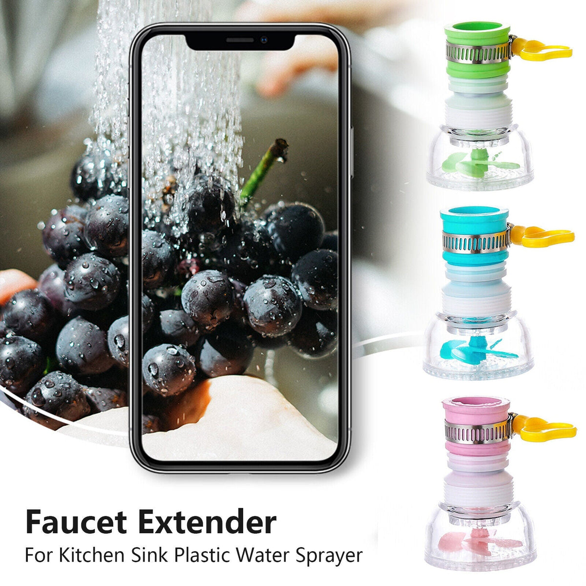 360° Rotating Kitchen Sink Faucet Extender - Flexible Splash Filter